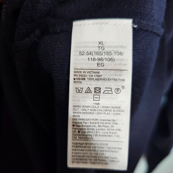 Banana Republic Merino V-Neck Navy Sweater, XXL - Picture 7 of 8